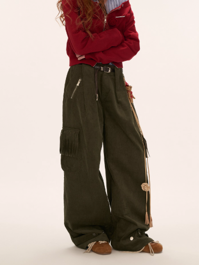 MAMC - Fringe Corduroy Cargo Pants (Army Green)