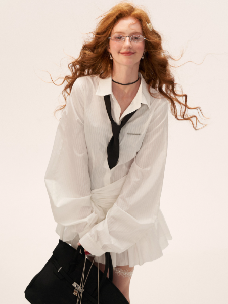 The Designer-Tie White Shirt Dress WE853