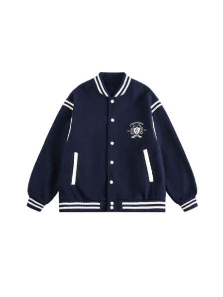 EZEK - Retro Varsity Wool Blend Cropped Jacket