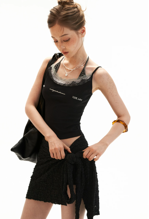 Wrap-Tie Asymmetrical Slit Mini Skirt