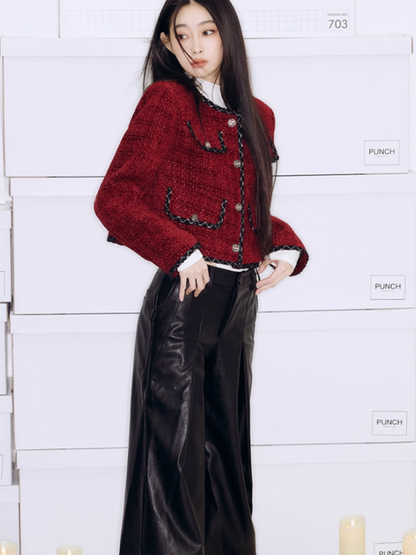 PCH - Quilted Red Tweed Jacket