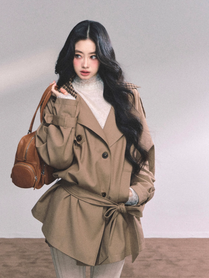 "赫莉千金" Hepburn Old Money Plaid Relaxed Blazer