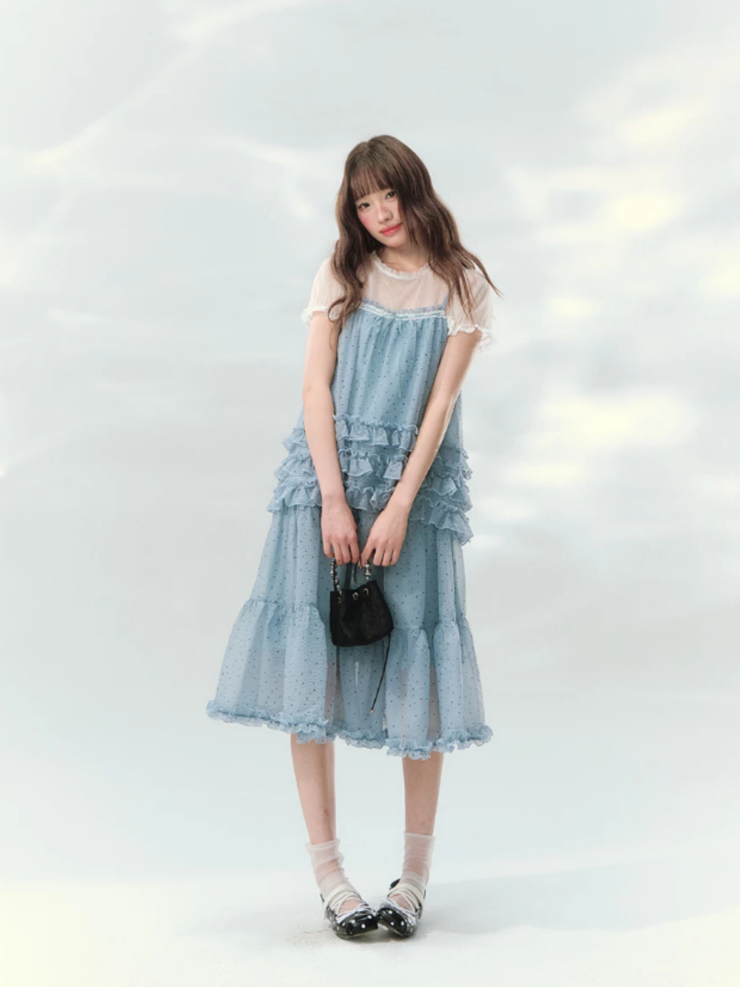 “Sea Salt Layers” Polka Dot Princess Skirt Set LL2026150
