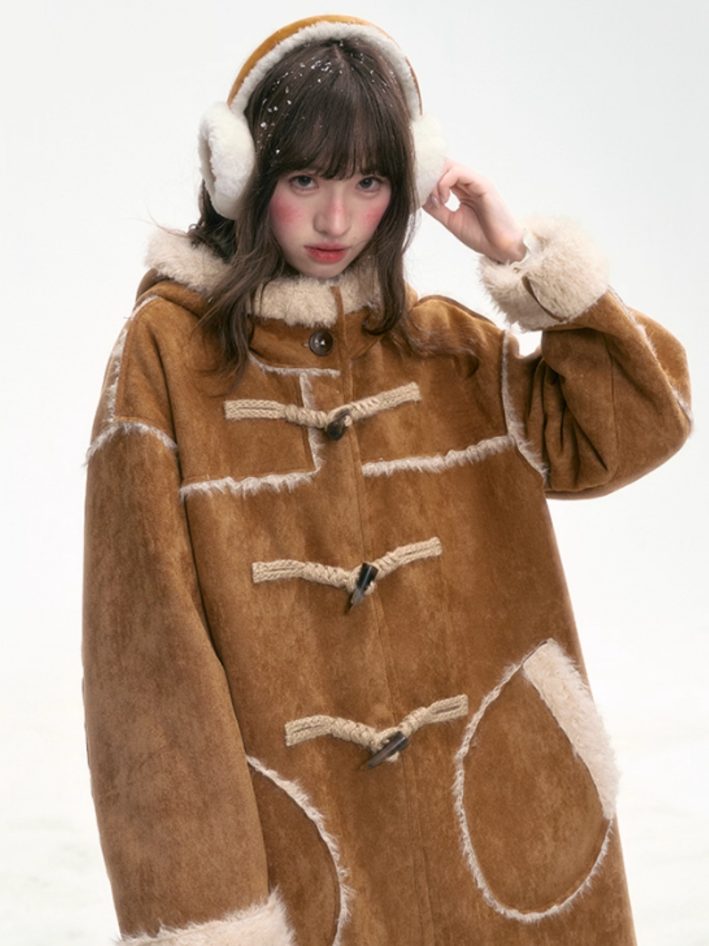 "Suede Journal" Pastel Khaki College Toggle Jacket LL2025326