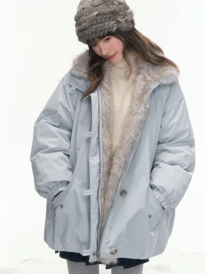 "Soft Sky" Blue Snow Whisper Cocoon Parka Down Jacket LL2025442