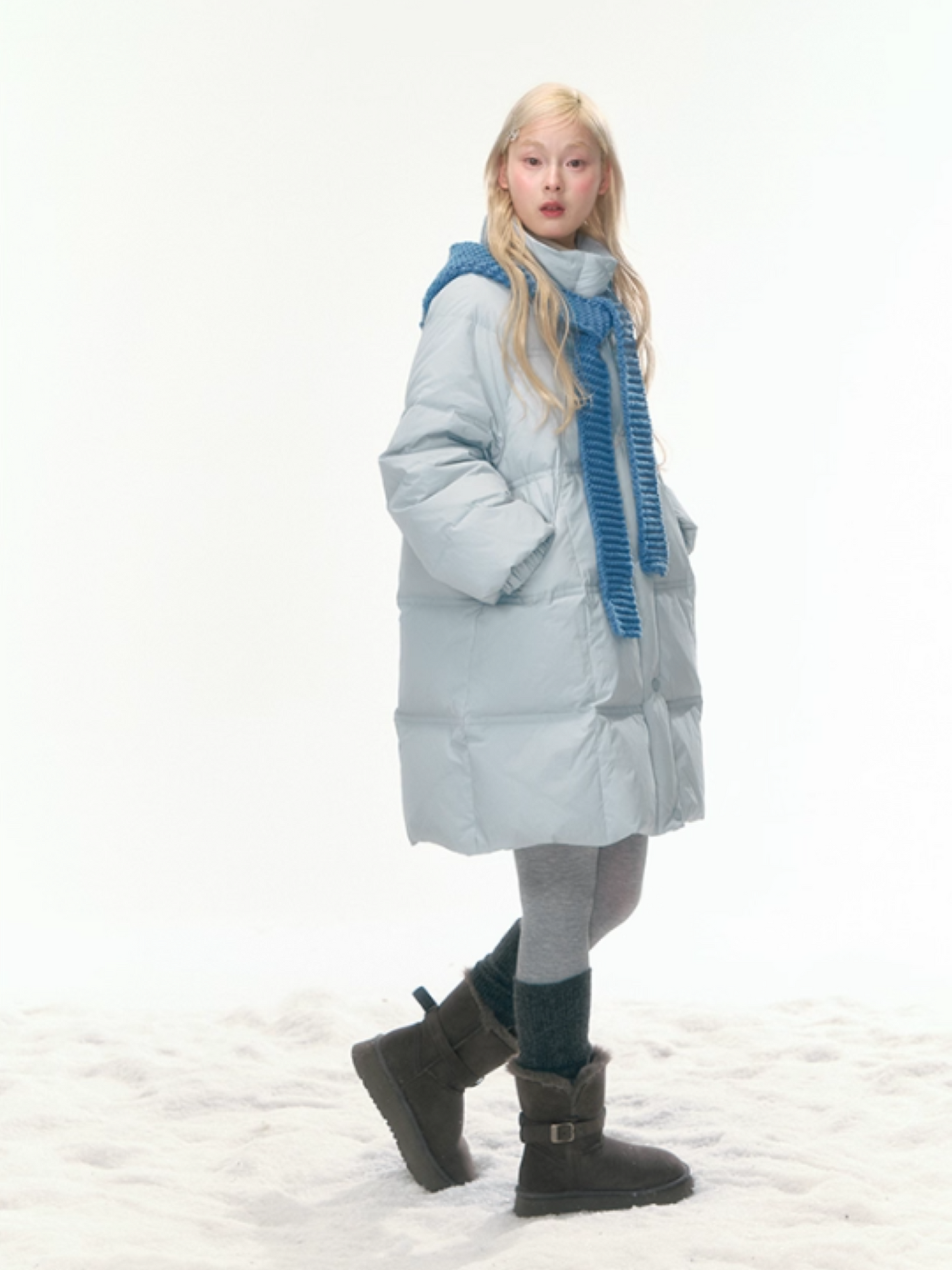 "Bluebell Snowtrace" Clear Sky Blue Down Jacket LL2025461