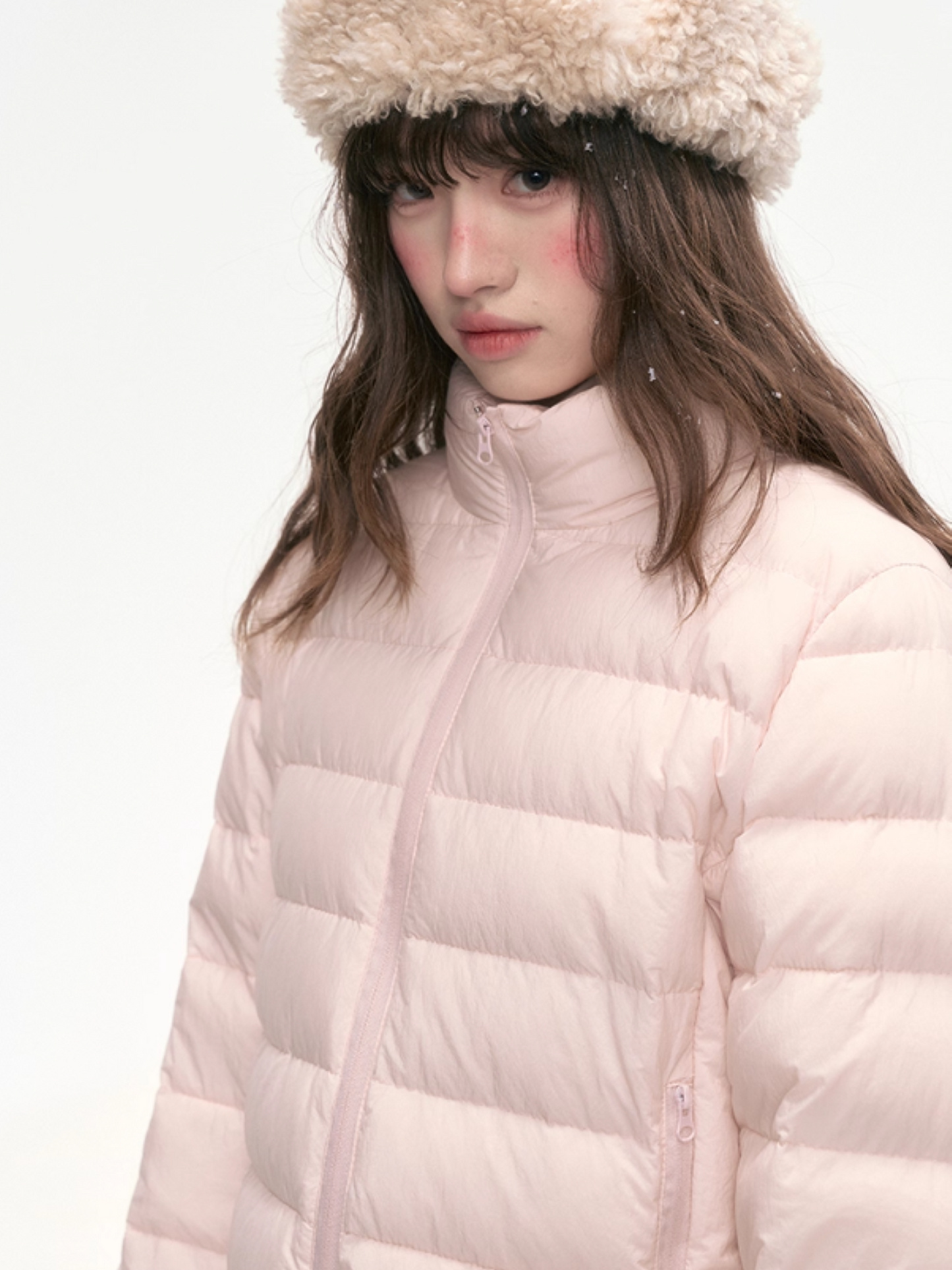 Basic-Warm 2.0 Graphene Ribbed Goose Down Jacket – Baby Pink SJ2025323