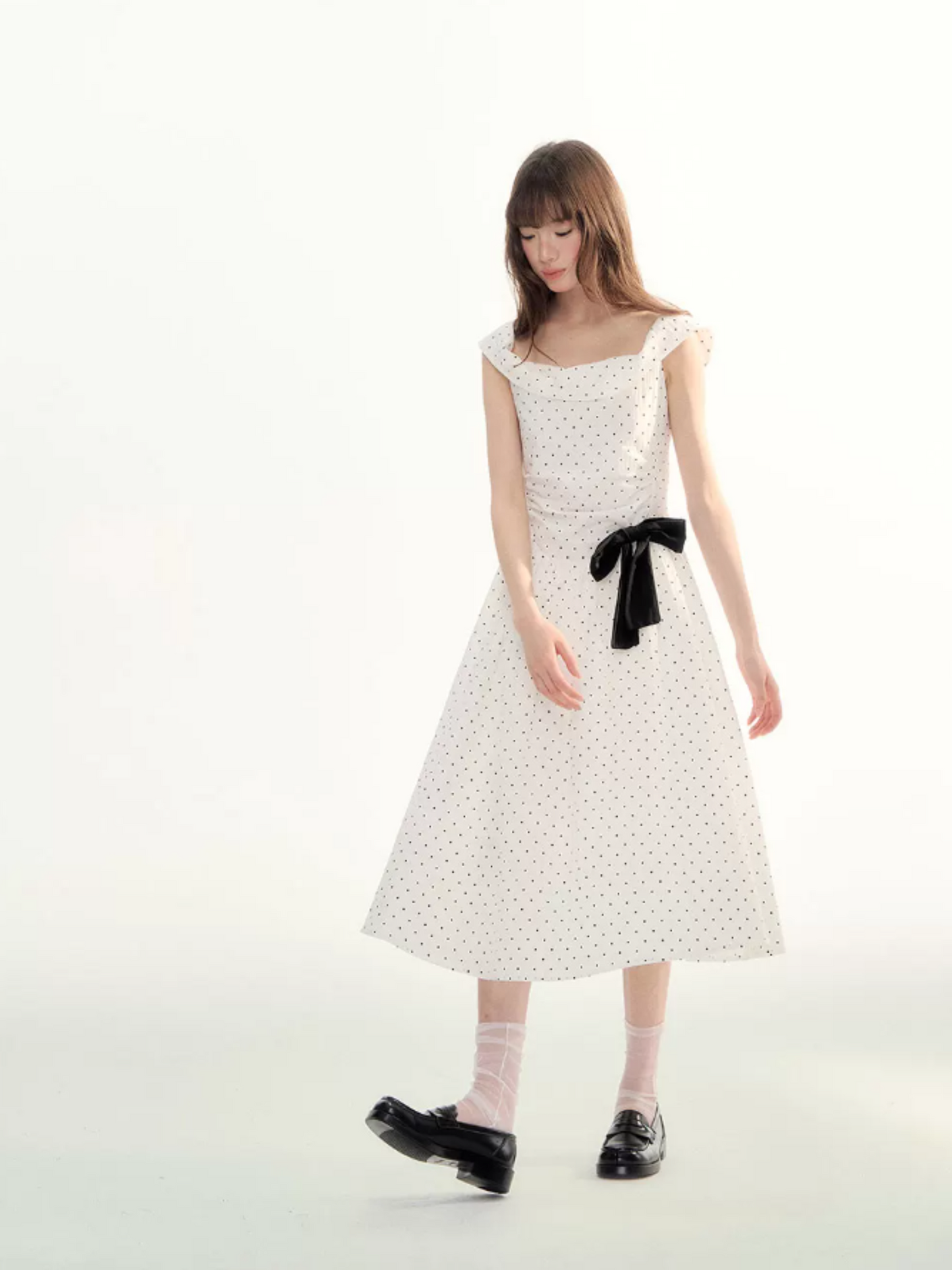 Polka Stardust Off-Shoulder Midi Dress LL2026097