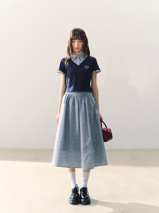罐头士多所 - 青春收藏家 Heart & Plaid Layered Set
