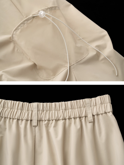 MAMC - Asymmetric Ruched Tech Midi Skirt