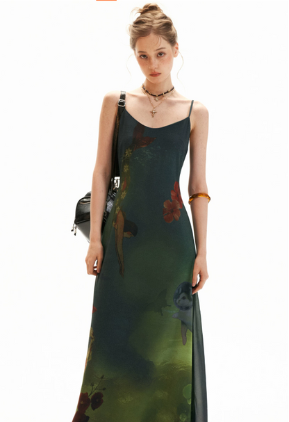 Enchanted Ocean Garden Floral Maxi Dress WE986