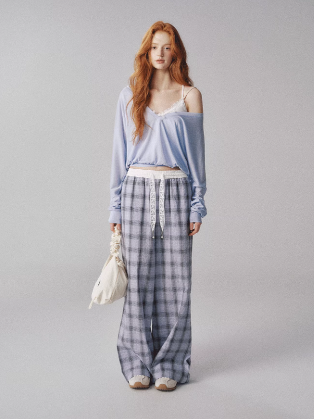 "水波温柔" V-Neck Batwing Sleeve Knit Cardigan Set (Blue)