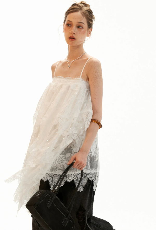 Ethereal White Lace Tiered Mini Dress WE996