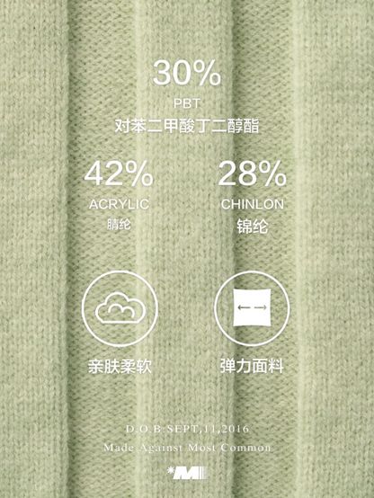 MAMC - Lazy Knit Cardigan with Contrast Stitching (Minty Sage)