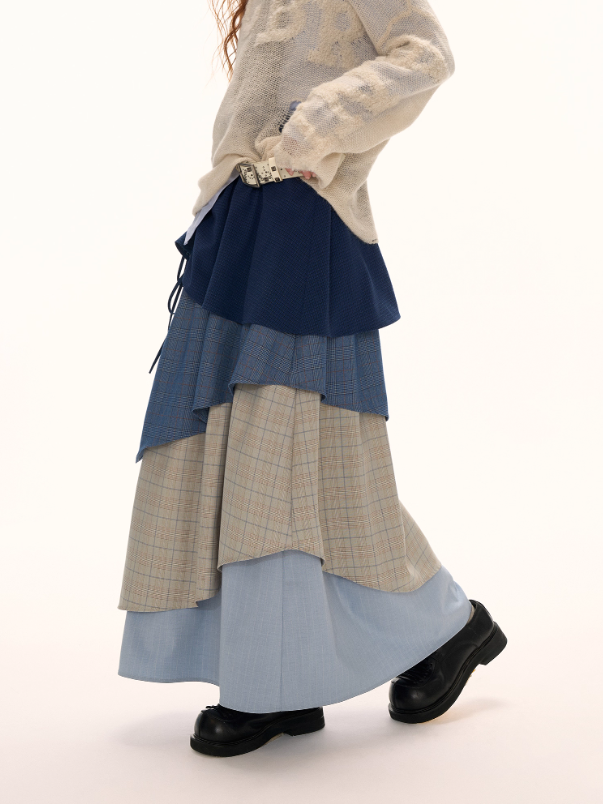 MAMC - Multi-Layered Plaid Maxi Skirt