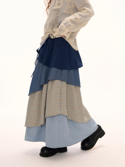 MAMC - Multi-Layered Plaid Maxi Skirt