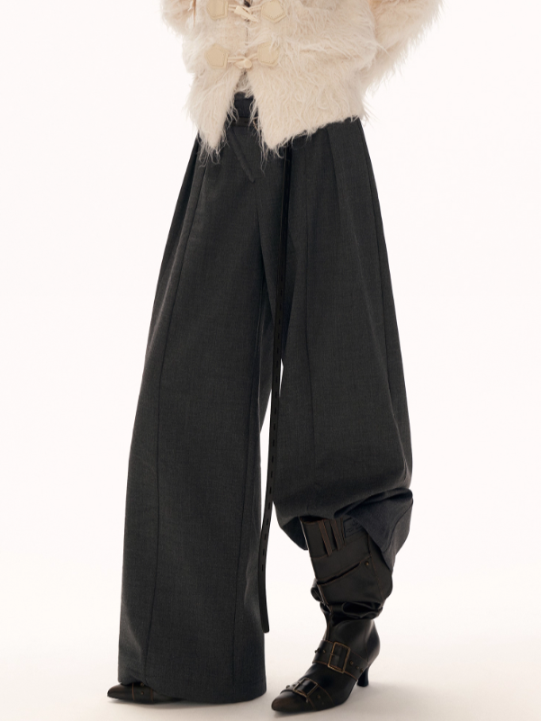 MAMC - Fleece-Lined Grey Relaxed Straight-Leg Trousers WE903