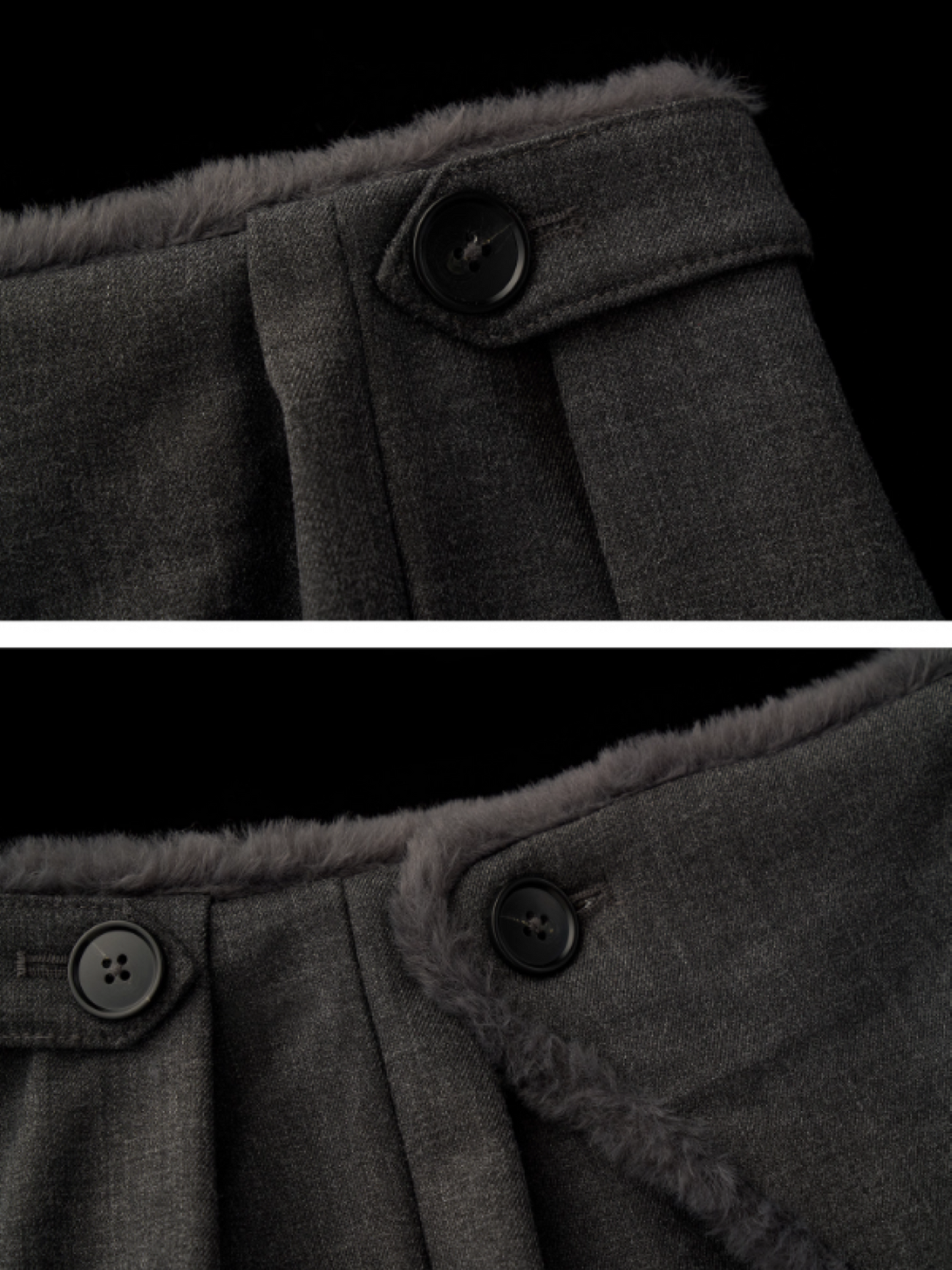 MAMC - Fleece-Lined Grey Relaxed Straight-Leg Trousers WE903