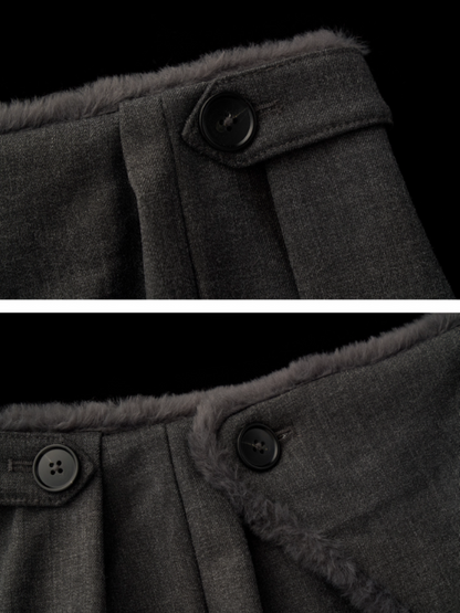 MAMC - Fleece-Lined Grey Relaxed Straight-Leg Trousers WE903