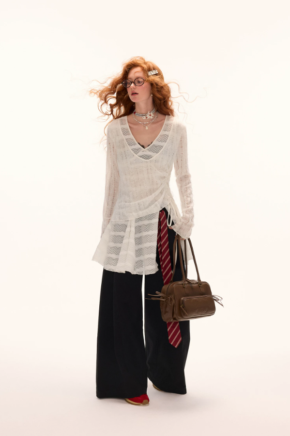 MAMC - Moonveil Layered V-Neck Top