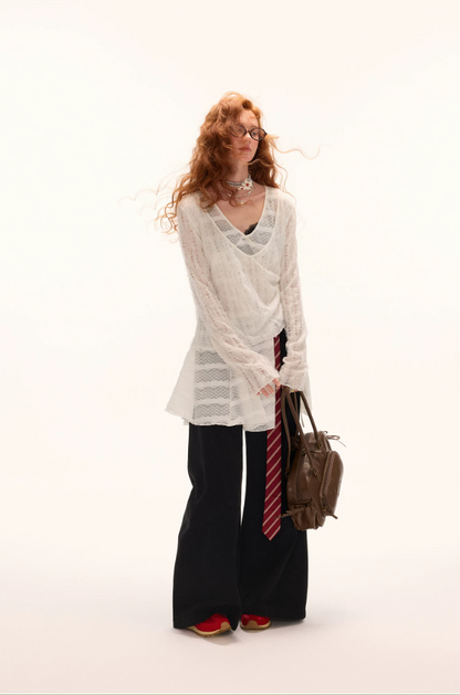 MAMC - Moonveil Layered V-Neck Top