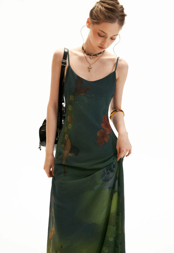 Enchanted Ocean Garden Floral Maxi Dress WE986