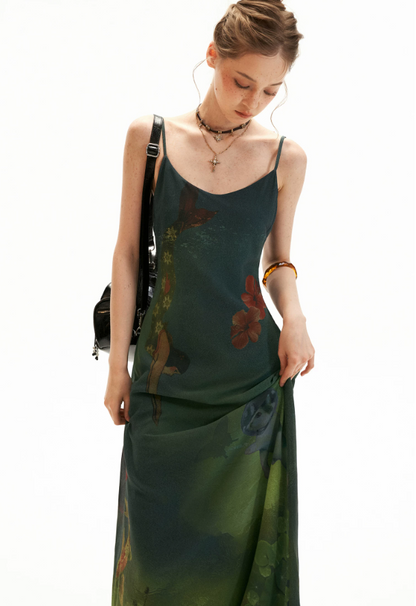 Enchanted Ocean Garden Floral Maxi Dress WE986