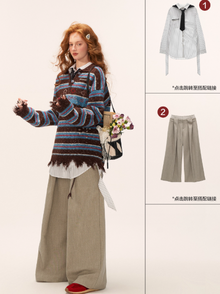 MAMC - Star Stripe Polo Knit Sweater WE768 - BLUE