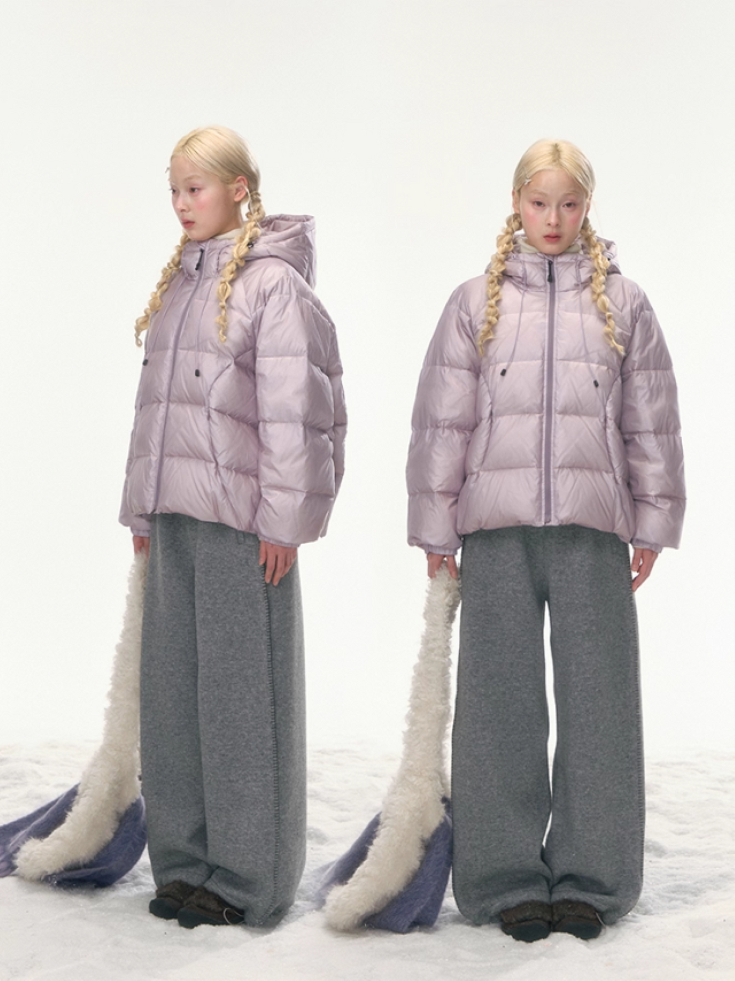 "Trace Line" Contrast-Embroidery Elastic Knit Pants LL2025466