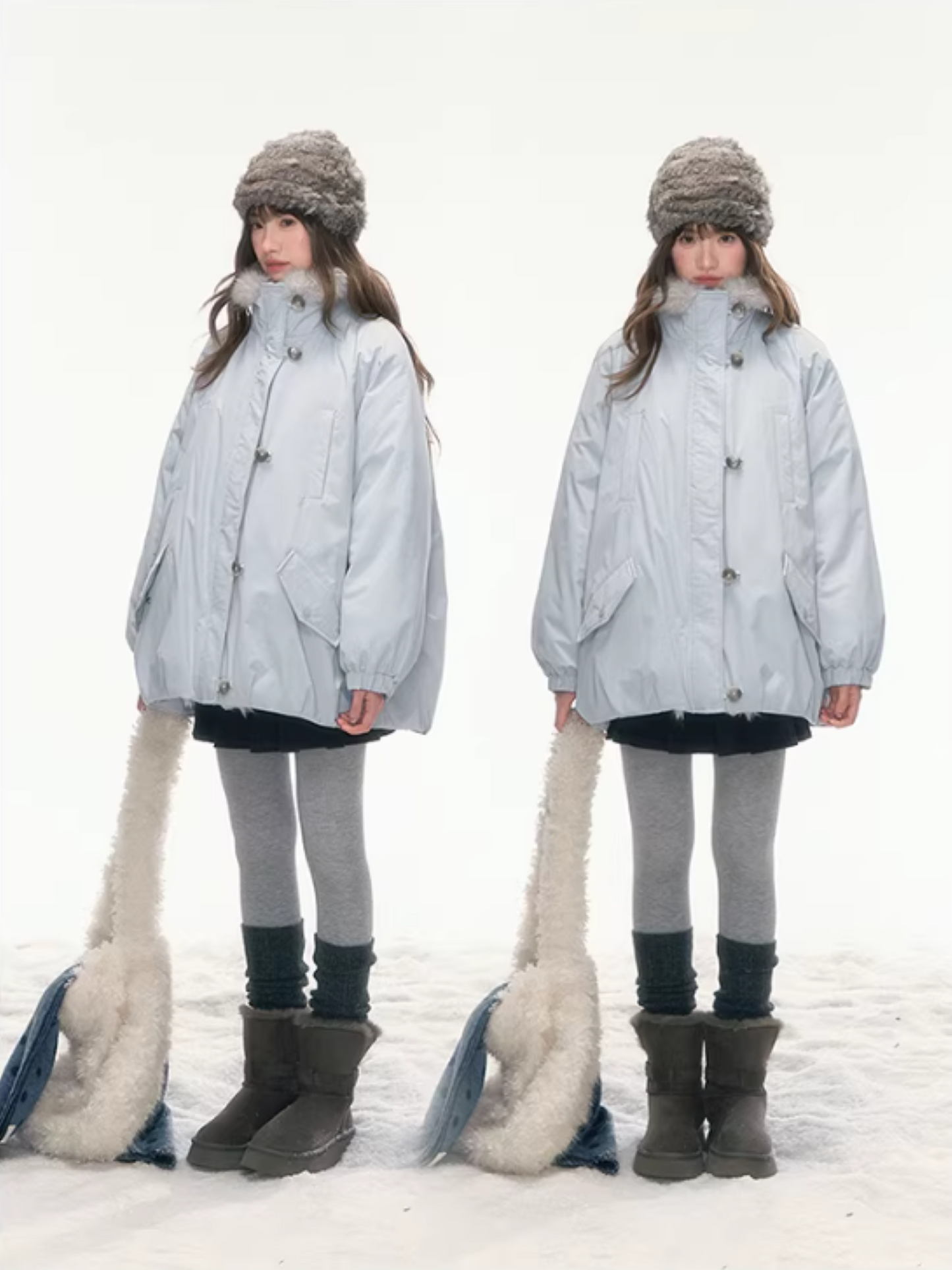 "Soft Sky" Blue Snow Whisper Cocoon Parka Down Jacket LL2025442