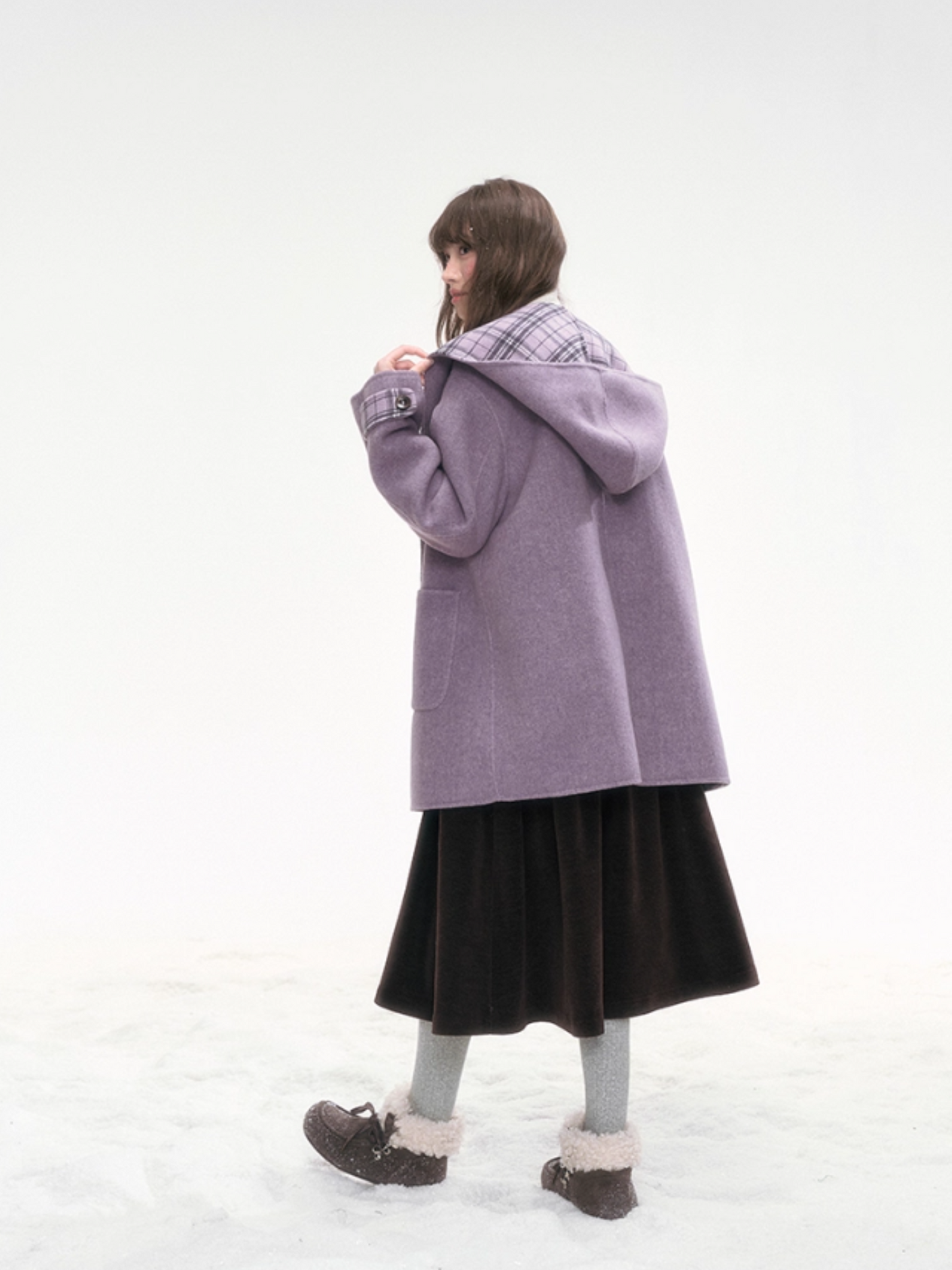 "Taro Mist" Lavender Wool Coat LL2025320