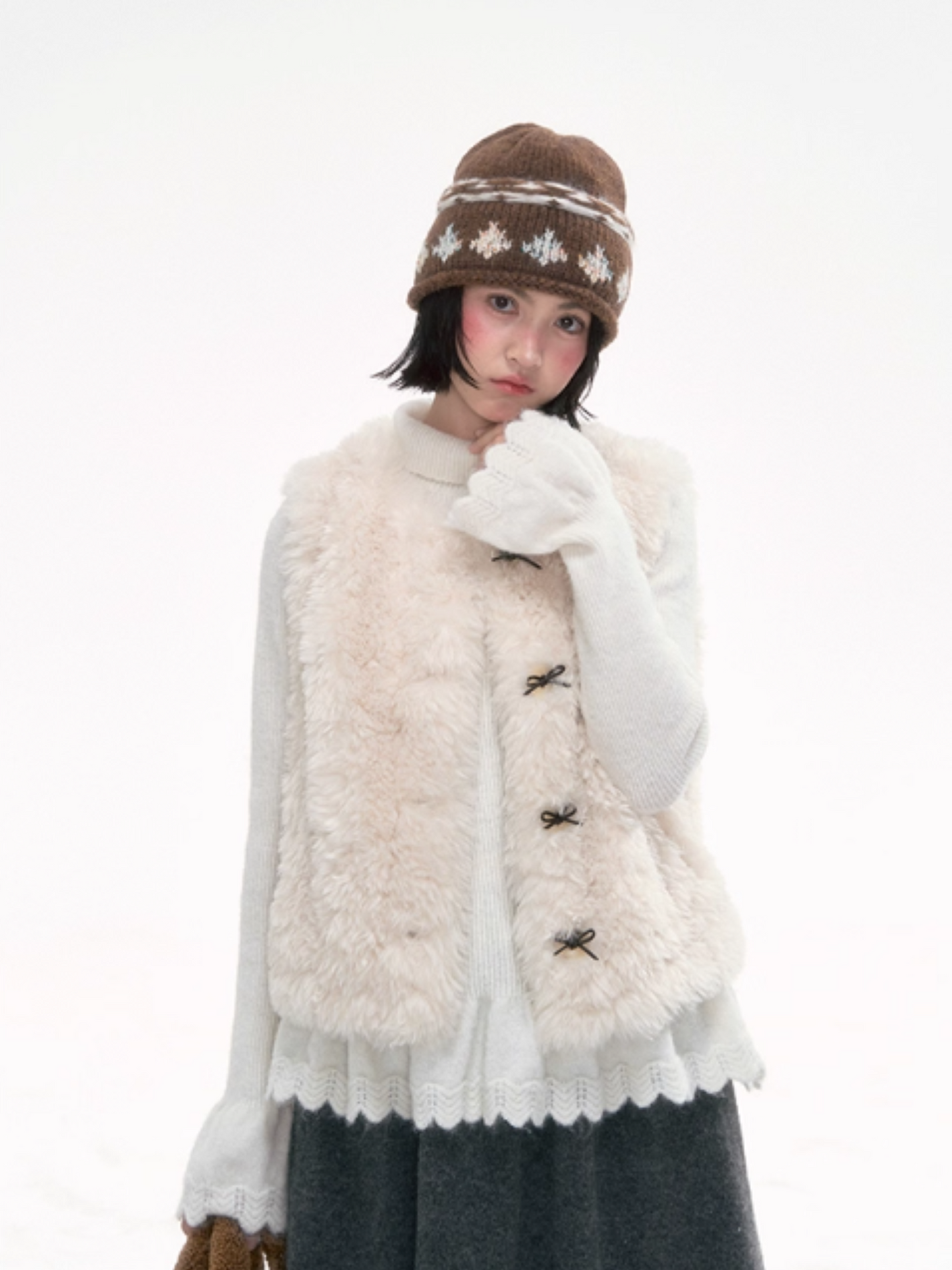 “Sweet Cloud Pleats” Soft Knit Turtleneck Top LL2025284