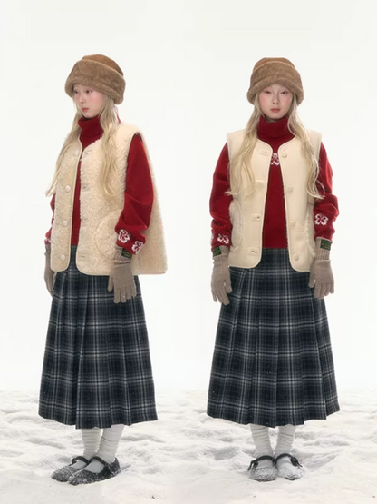 "Wild Caramel" Khaki Reversible Sherpa Vest LL2025477