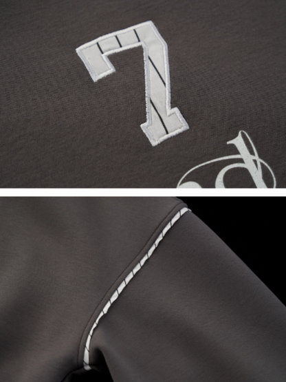 MAMC - Preppy College-Inspired Layered Hoodie (Washed Grey)