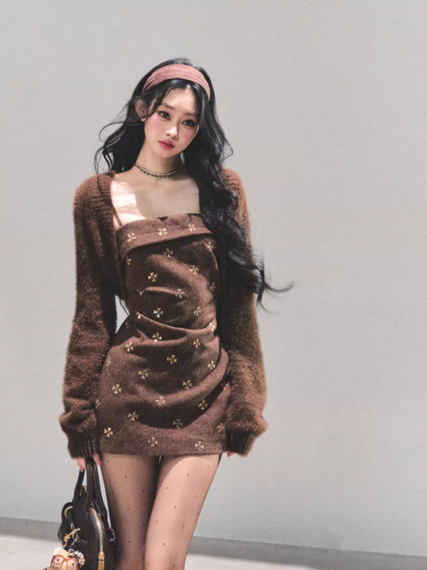 "海棠花未眠" Autumn Glow Spaghetti Strap Dress