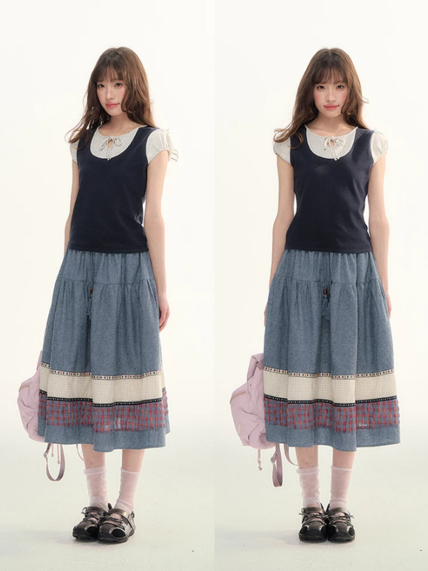Boho Patchwork Tassel Maxi Skirt WW2026087