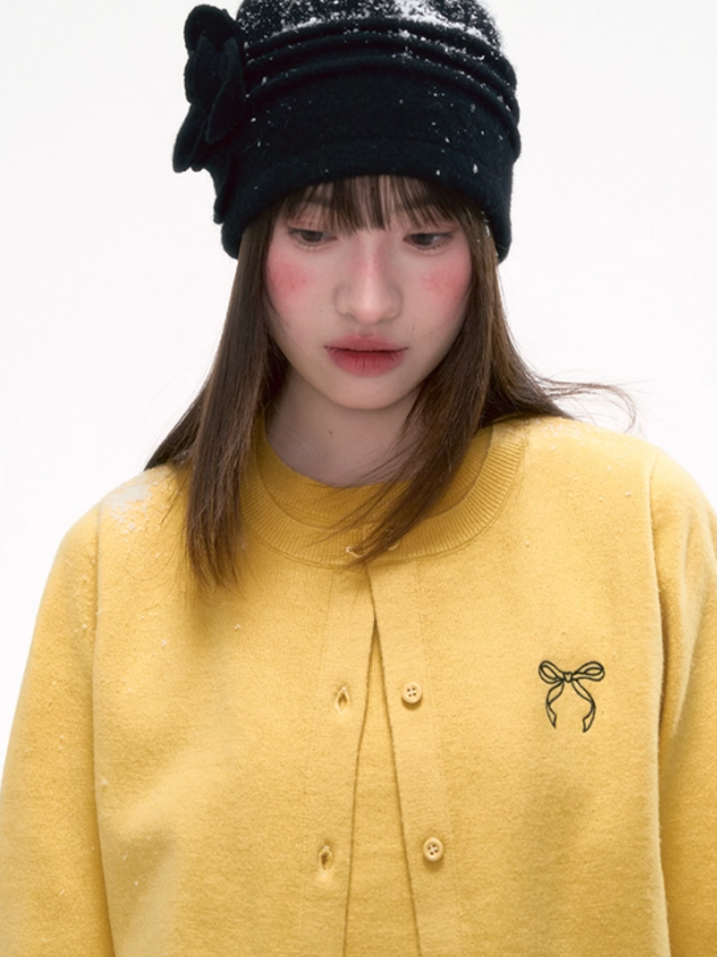 “Sweet Aura” Embroidered Layered-Look Knit Cardigan LL2025267