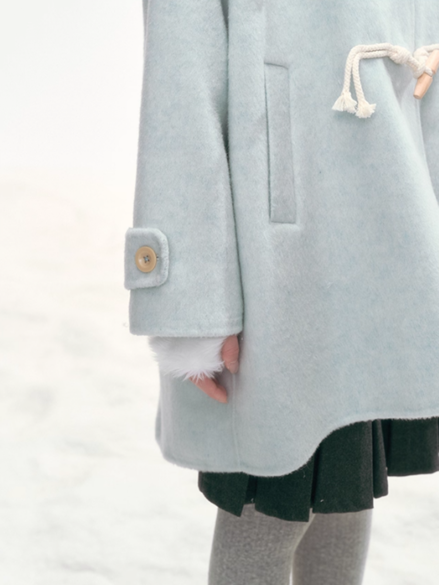 "Tundra Whispers" Wool Coat – Mint LL2025319