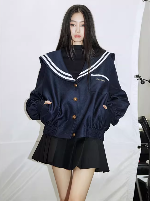 PCH - Vintage Navy Sailor Collar Jacket