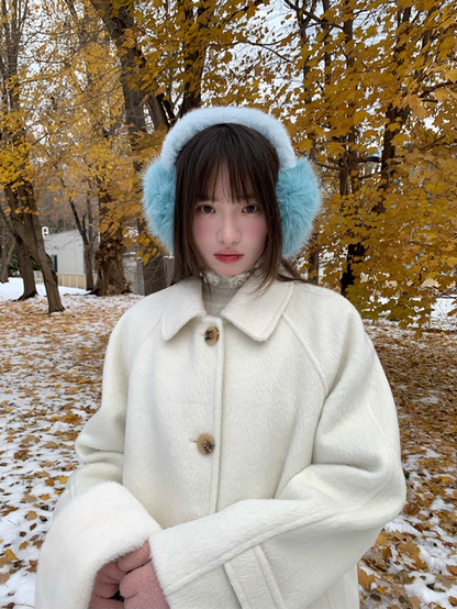 罐头士多所 Atmosphere Wool-Blend Fuzzy Coat