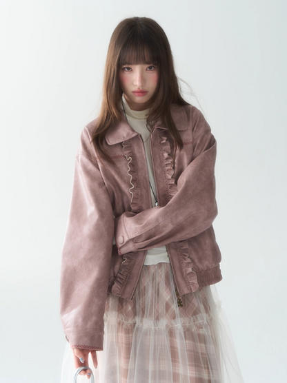 罐头士多所 - "Powder Mist Dream" Vintage Embroidered Short Jacket