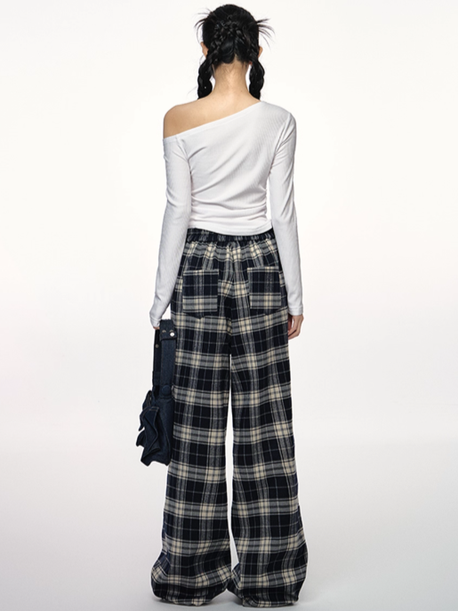 PCH - Asymmetrical Studded Off-Shoulder Top with Dog Print