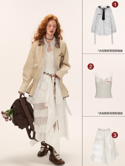 MAMC - Off-White Detachable Fur Collar Utility Jacket WE855