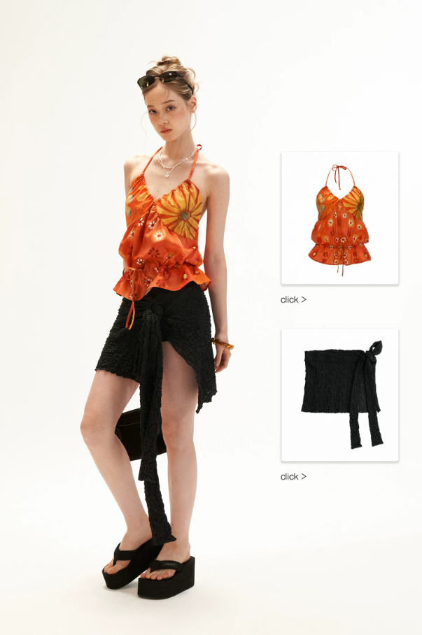 Wrap-Tie Asymmetrical Slit Mini Skirt