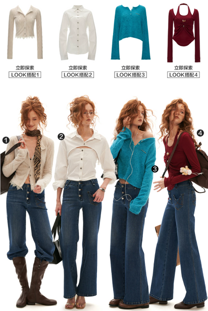 MAMC - Vintage Blue Wide-Leg Denim Jeans