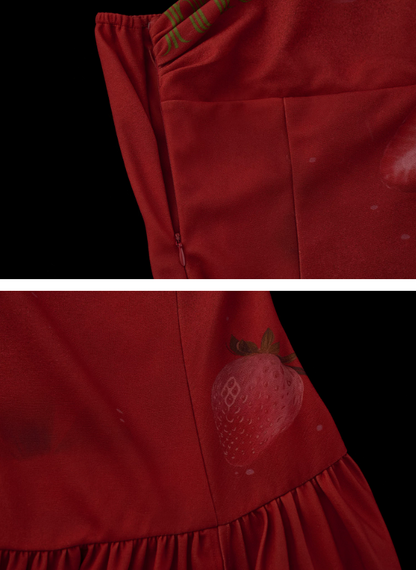 MAMC - "Strawberry Rouge Mood" Strapless Maxi Dress