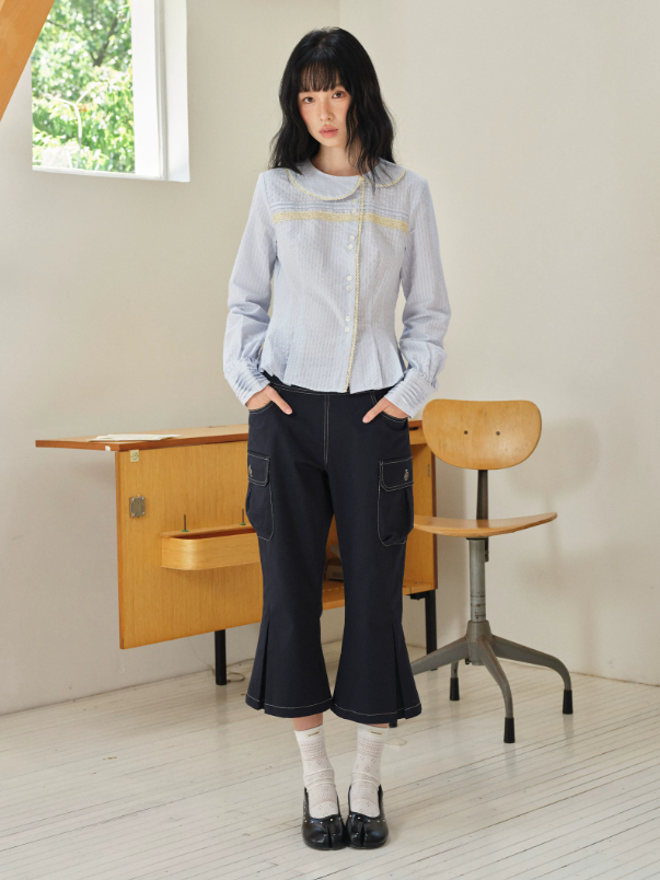 DAILY ARTIST - Navy Napoleon Utility Cropped Pants