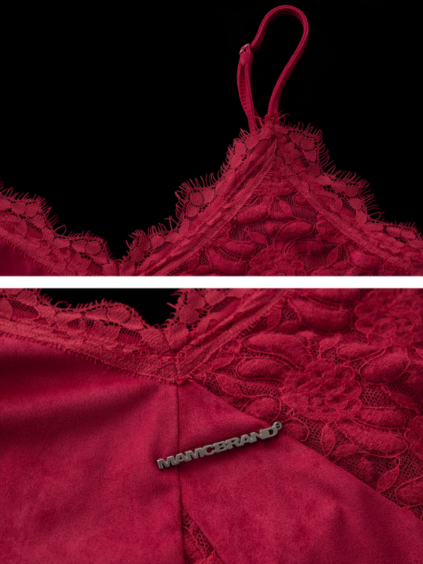 MAMC - Velvet & Lace Satin Slip Dress