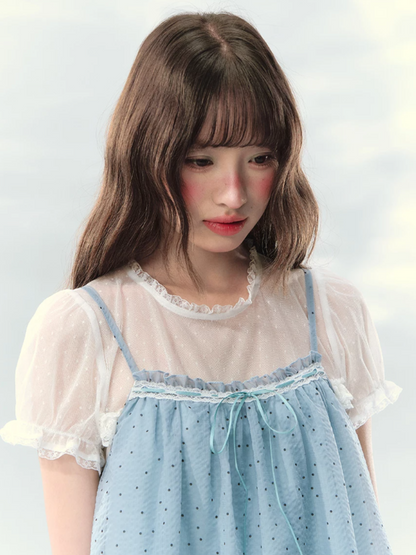 “Sea Salt Layers” Polka Dot Princess Skirt Set LL2026150
