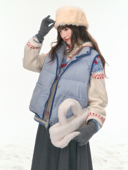 "Clear Sky Check Duo" Reversible Down Vest LL2025456